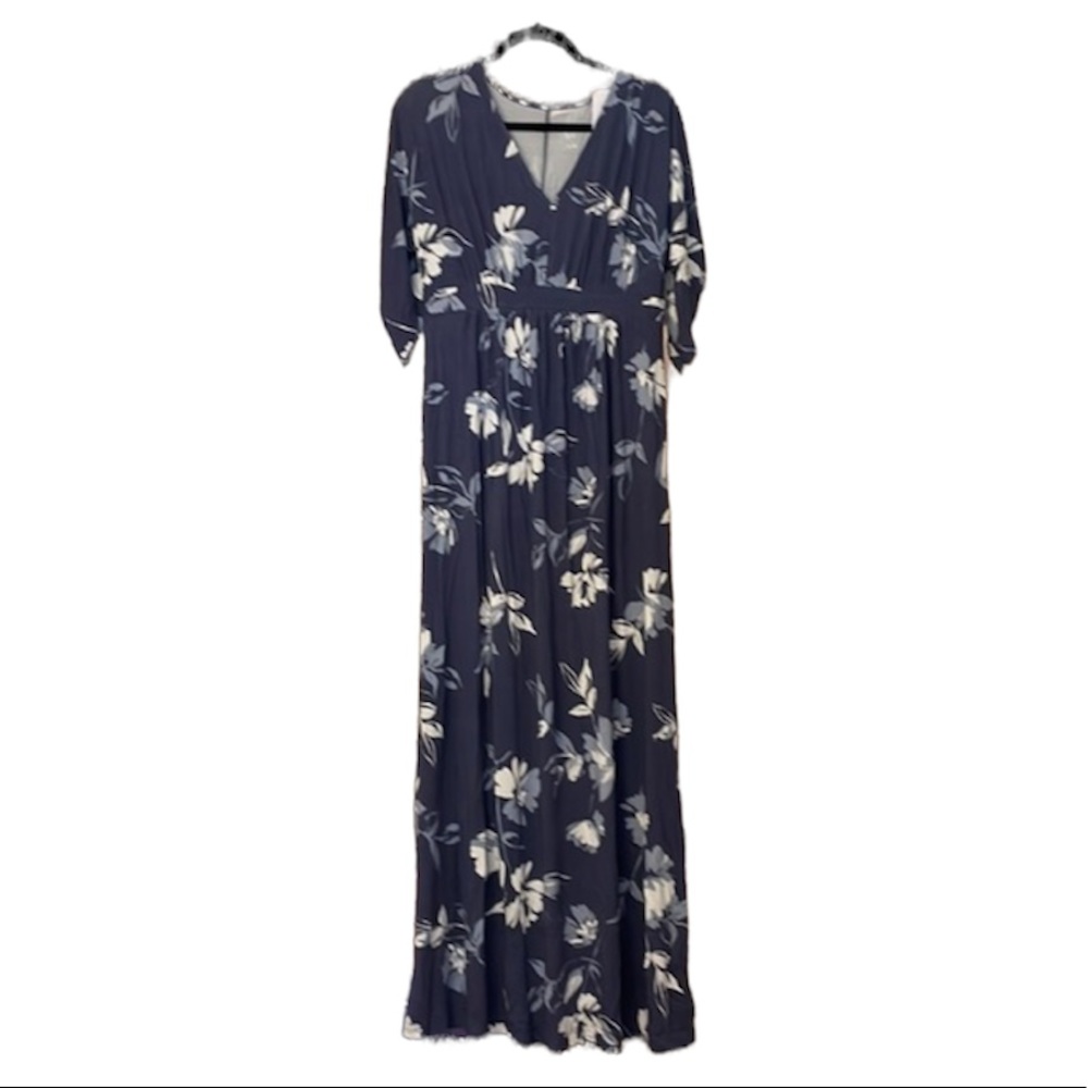 Isabel Maternity Blue Floral Dress, Size M